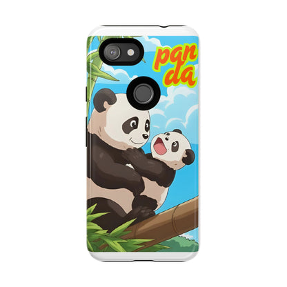 Panda Phone Case - Cute Panda Mom and Baby Design, Phone Cover for Animal Lovers, Gift for Kids and Adults, Jungle Vibe, Fun Accessory