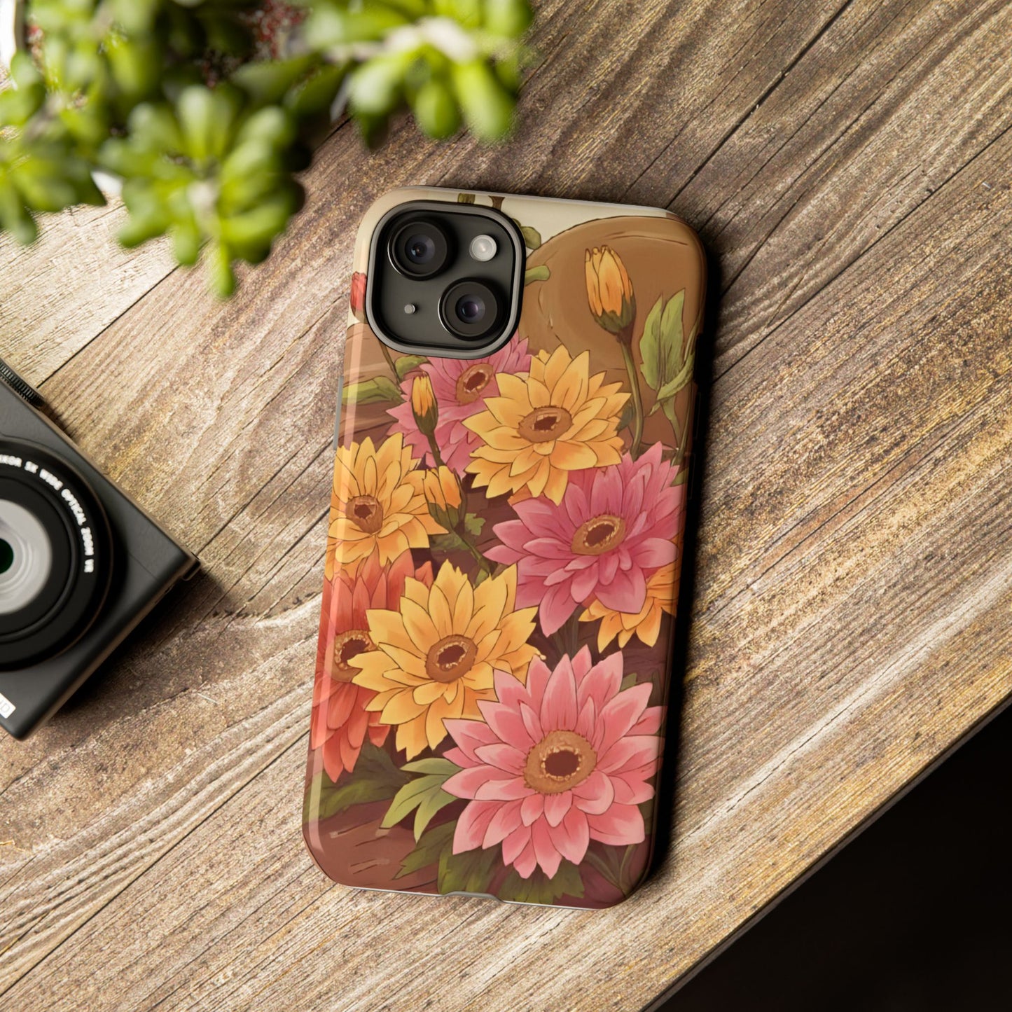 Floral Phone Case - Colorful Flower Design, Tough Protective Case, Gift for Nature Lovers, Spring Accents, Cute Accessories
