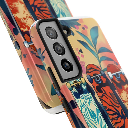 Skateboard Art Phone Cases | Tough Phone Covers for Skaters | Unique Gift for Skateboard Lovers, Trendy Protection, Custom Designs