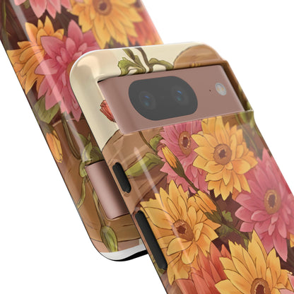 Floral Phone Case - Colorful Flower Design, Tough Protective Case, Gift for Nature Lovers, Spring Accents, Cute Accessories