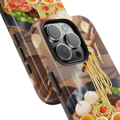 Ramen Bowl Phone Case, Cute Tough Phone Case, Anime Aesthetic Accessories, Gift for Food Lovers, Customizable Phone Protection