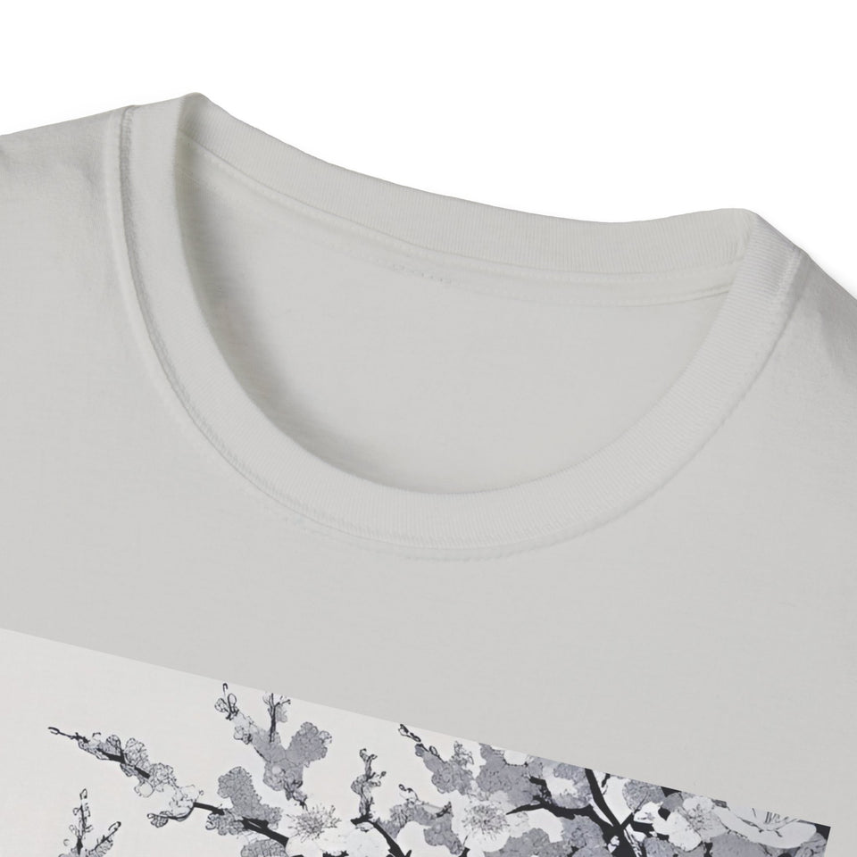 Sakura Samurai Unisex T-Shirt | Eco-Friendly Softstyle Tee, Anime Lover Gift, Casual Wear, Spring Fashion, Unique Art T-Shirt