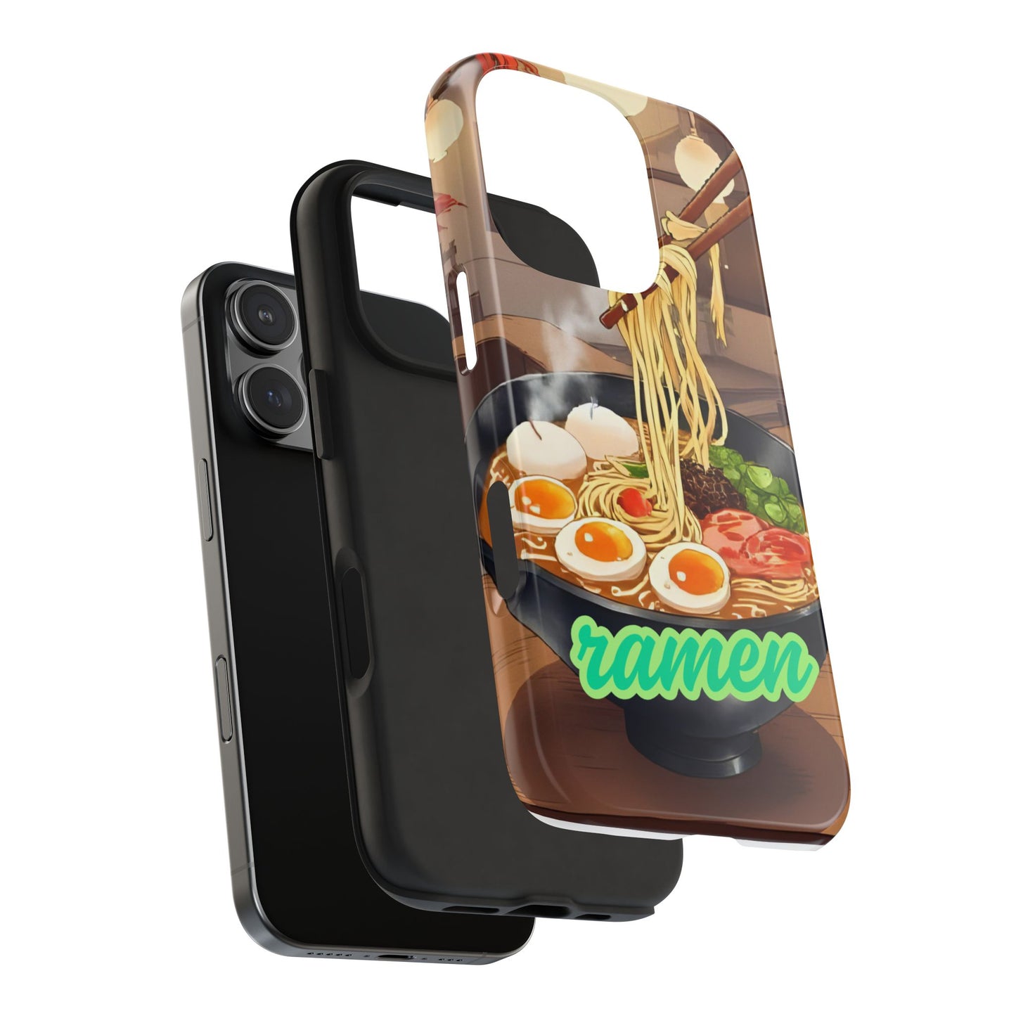 Ramen Bowl Phone Case, Cute Tough Phone Case, Anime Aesthetic Accessories, Gift for Food Lovers, Customizable Phone Protection