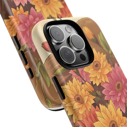 Floral Phone Case - Colorful Flower Design, Tough Protective Case, Gift for Nature Lovers, Spring Accents, Cute Accessories