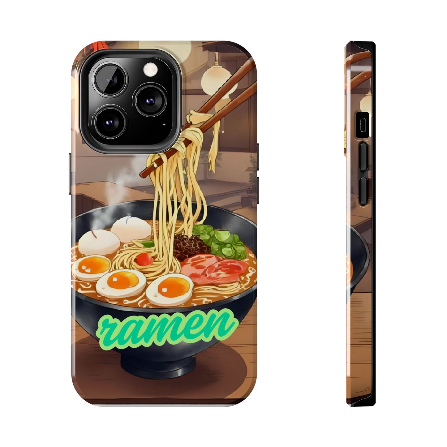 Ramen Bowl Phone Case, Cute Tough Phone Case, Anime Aesthetic Accessories, Gift for Food Lovers, Customizable Phone Protection