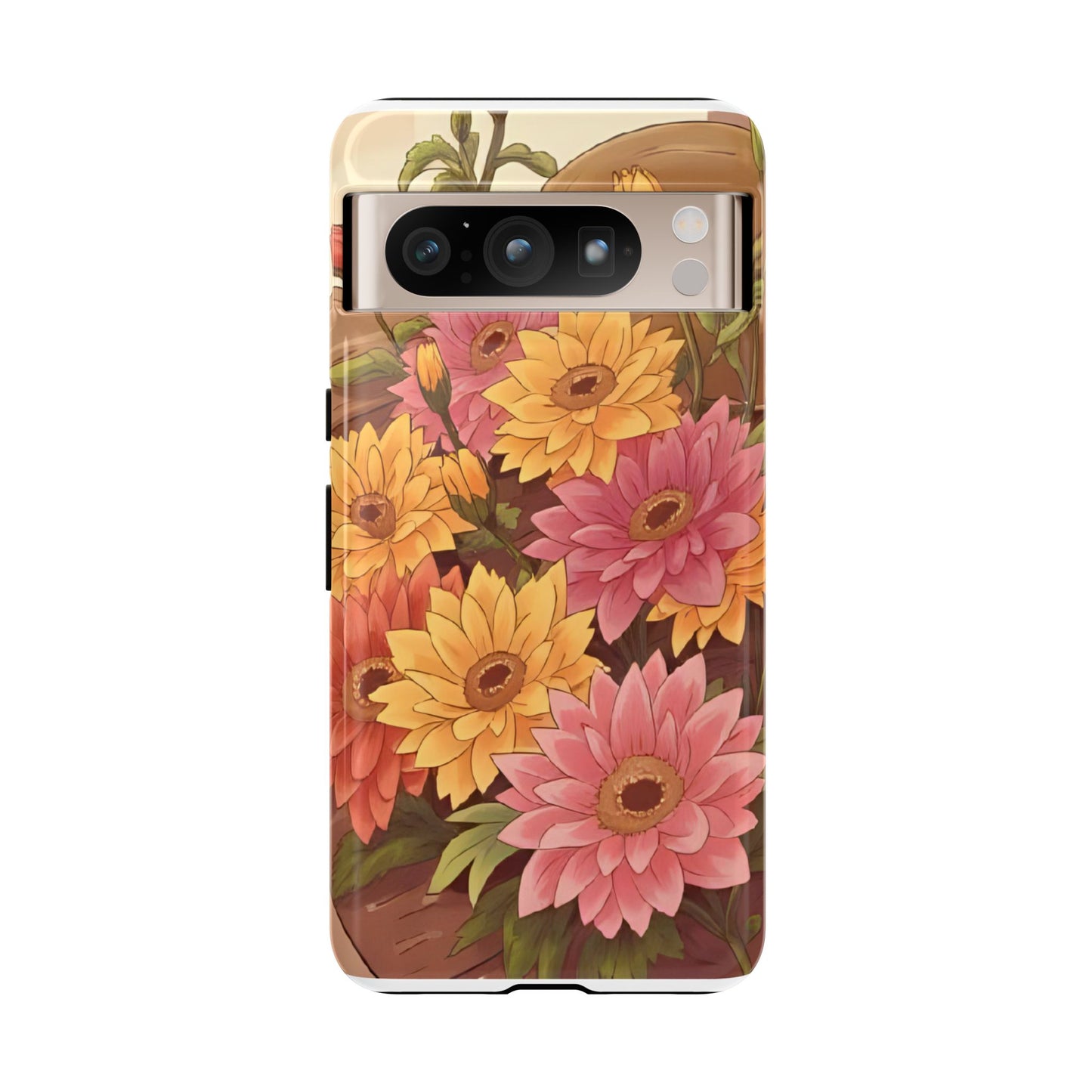 Floral Phone Case - Colorful Flower Design, Tough Protective Case, Gift for Nature Lovers, Spring Accents, Cute Accessories