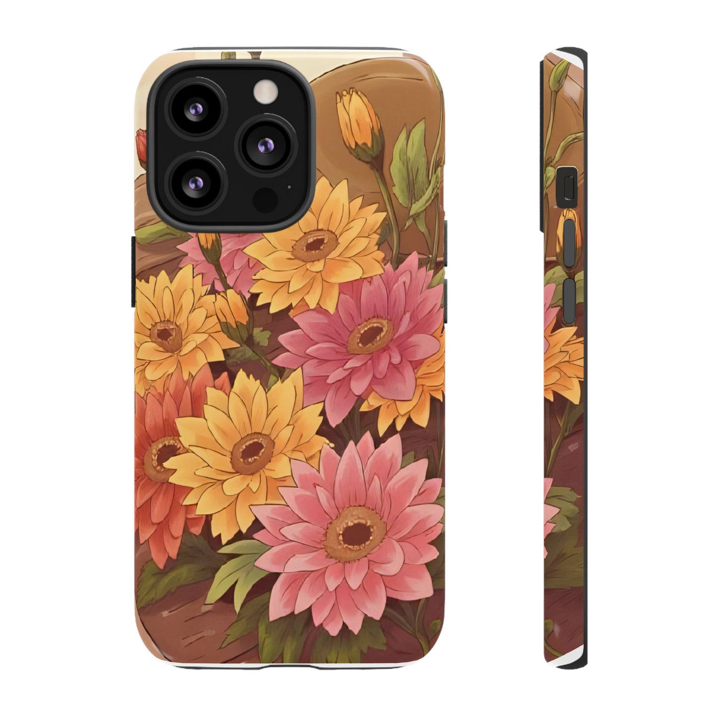 Floral Phone Case - Colorful Flower Design, Tough Protective Case, Gift for Nature Lovers, Spring Accents, Cute Accessories