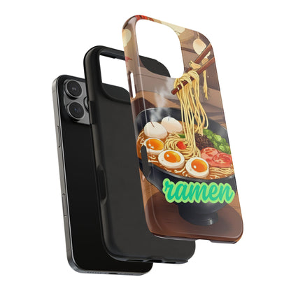 Ramen Bowl Phone Case, Cute Tough Phone Case, Anime Aesthetic Accessories, Gift for Food Lovers, Customizable Phone Protection