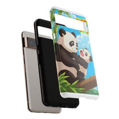 Panda Phone Case - Cute Panda Mom and Baby Design, Phone Cover for Animal Lovers, Gift for Kids and Adults, Jungle Vibe, Fun Accessory