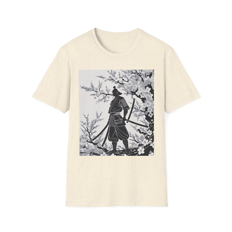Sakura Samurai Unisex T-Shirt | Eco-Friendly Softstyle Tee, Anime Lover Gift, Casual Wear, Spring Fashion, Unique Art T-Shirt