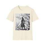 Sakura Samurai Unisex T-Shirt | Eco-Friendly Softstyle Tee, Anime Lover Gift, Casual Wear, Spring Fashion, Unique Art T-Shirt