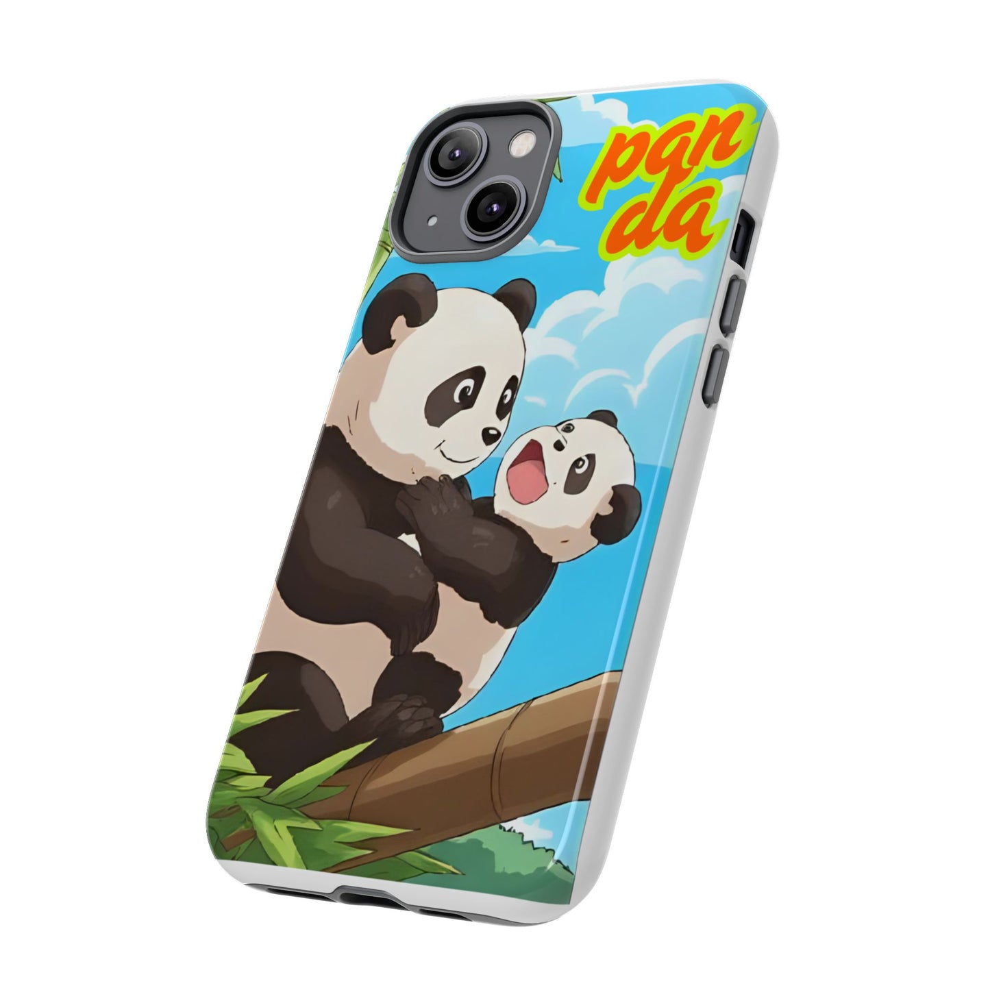 Panda Phone Case - Cute Panda Mom and Baby Design, Phone Cover for Animal Lovers, Gift for Kids and Adults, Jungle Vibe, Fun Accessory