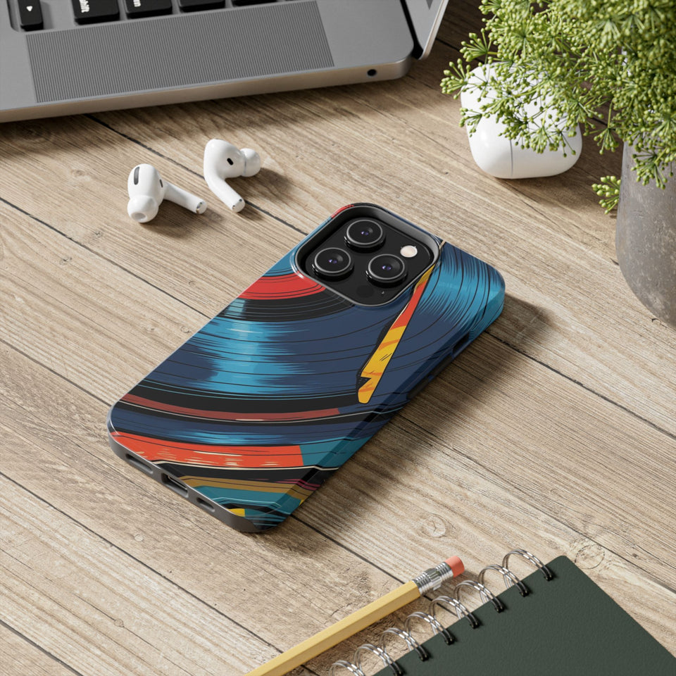 Retro Vinyl Record Phone Case – Front View