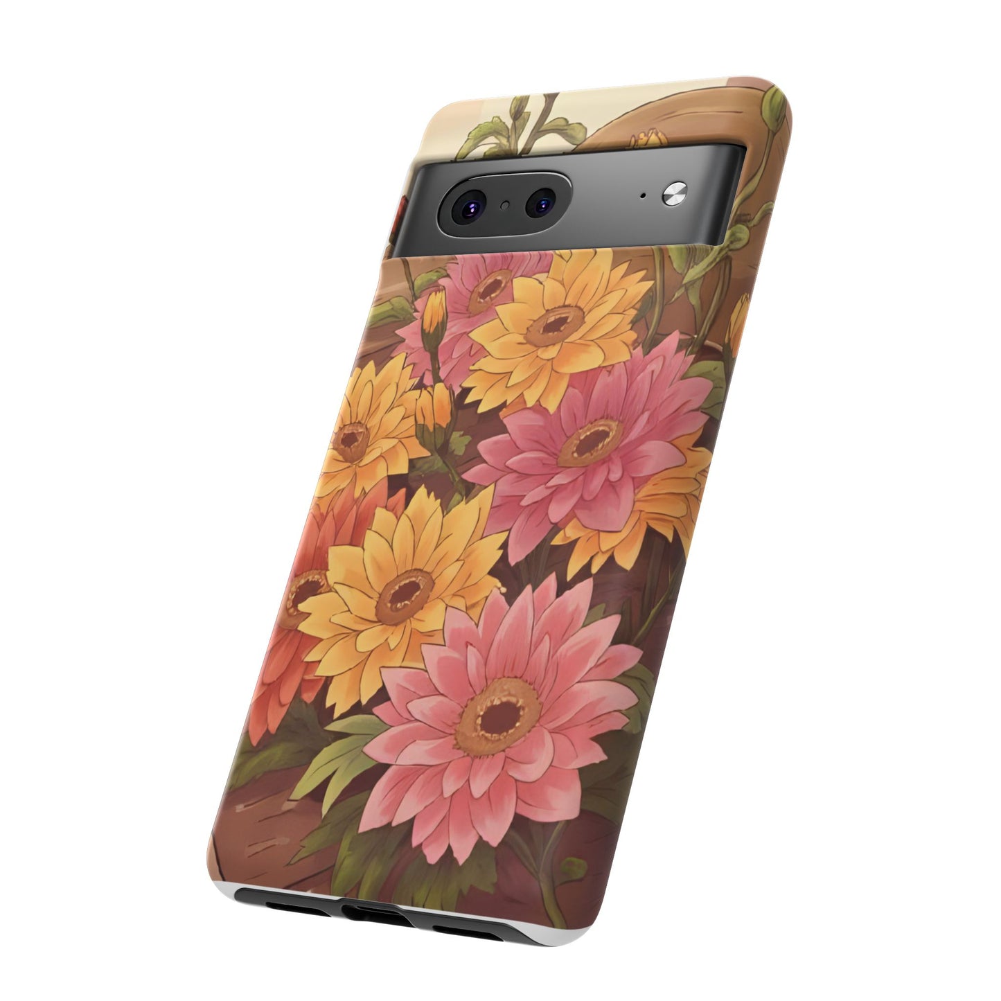 Floral Phone Case - Colorful Flower Design, Tough Protective Case, Gift for Nature Lovers, Spring Accents, Cute Accessories