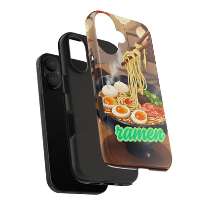 Ramen Bowl Phone Case, Cute Tough Phone Case, Anime Aesthetic Accessories, Gift for Food Lovers, Customizable Phone Protection