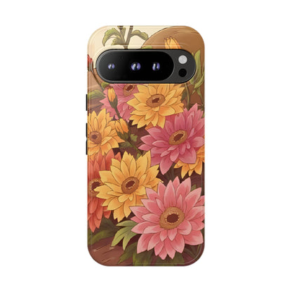 Floral Phone Case - Colorful Flower Design, Tough Protective Case, Gift for Nature Lovers, Spring Accents, Cute Accessories