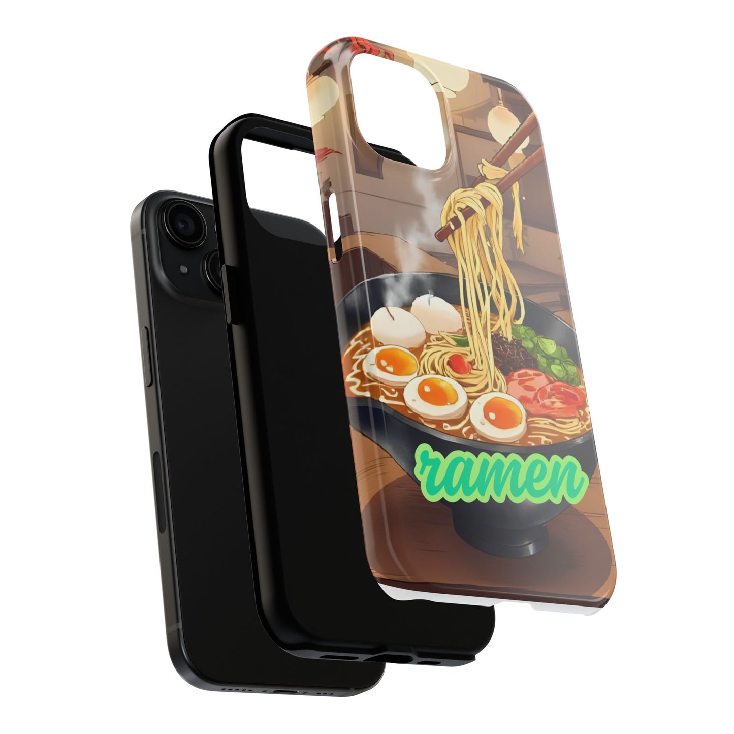 Ramen Bowl Phone Case, Cute Tough Phone Case, Anime Aesthetic Accessories, Gift for Food Lovers, Customizable Phone Protection