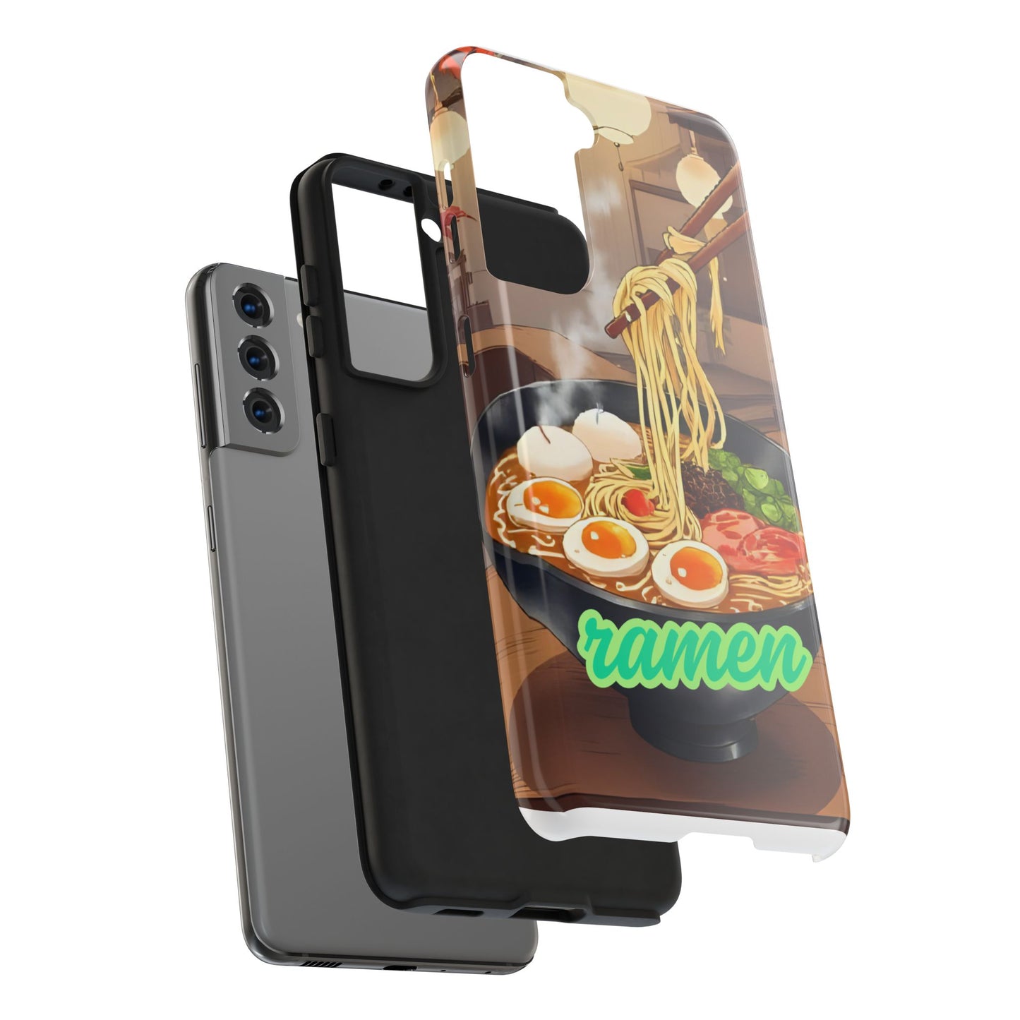 Ramen Bowl Phone Case, Cute Tough Phone Case, Anime Aesthetic Accessories, Gift for Food Lovers, Customizable Phone Protection