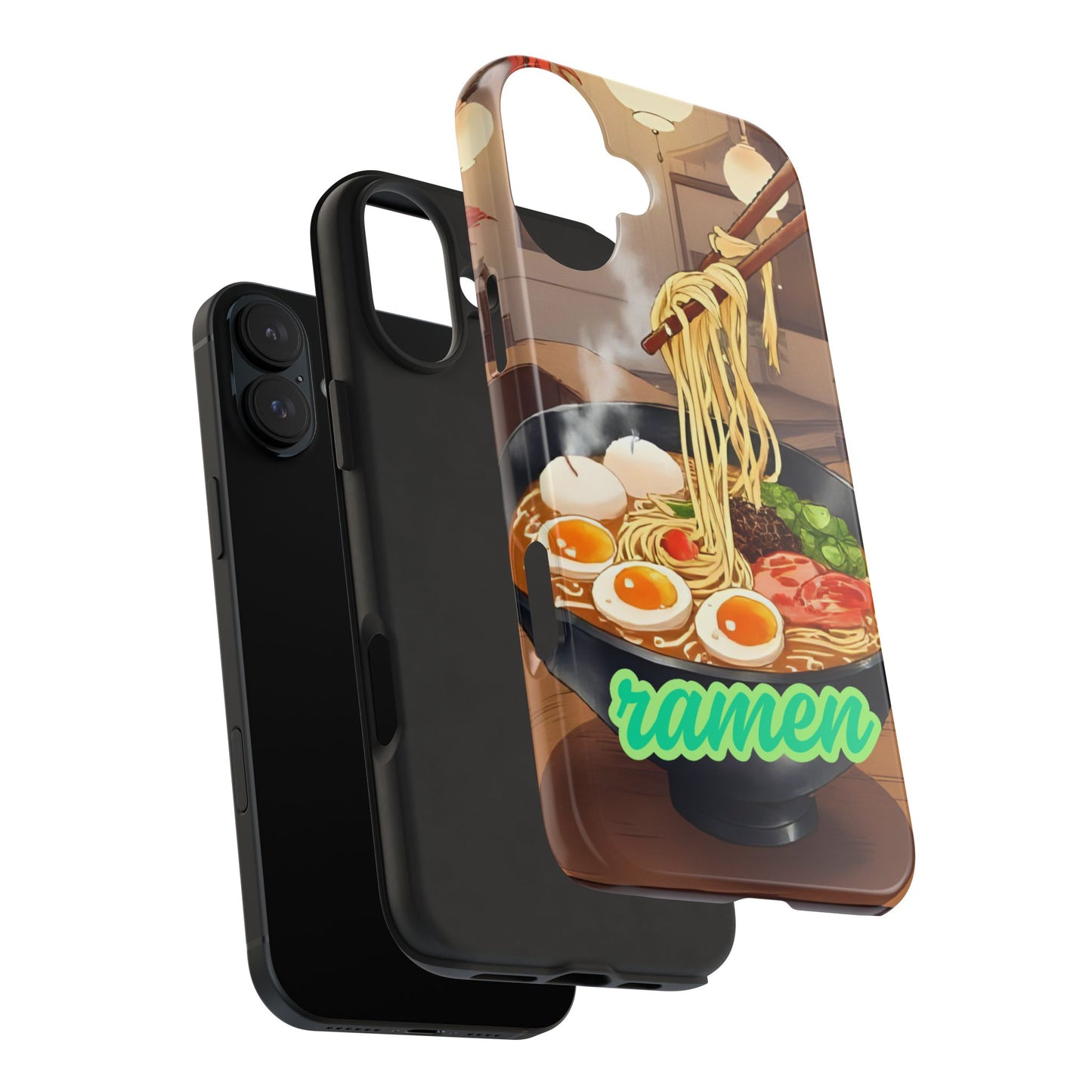 Ramen Bowl Phone Case, Cute Tough Phone Case, Anime Aesthetic Accessories, Gift for Food Lovers, Customizable Phone Protection