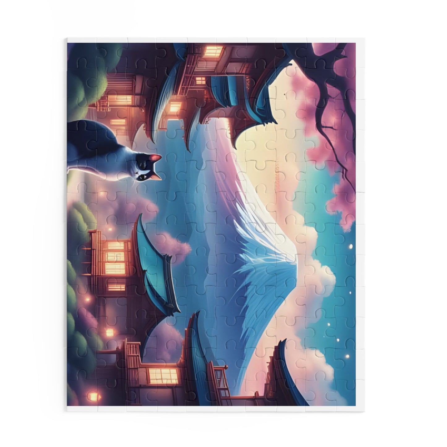 Serene Landscape Puzzle with Cat - 120, 252, 500-Piece, Jigsaw for Cat Lovers, Home Decor, Game Night, Gift for All Occasions