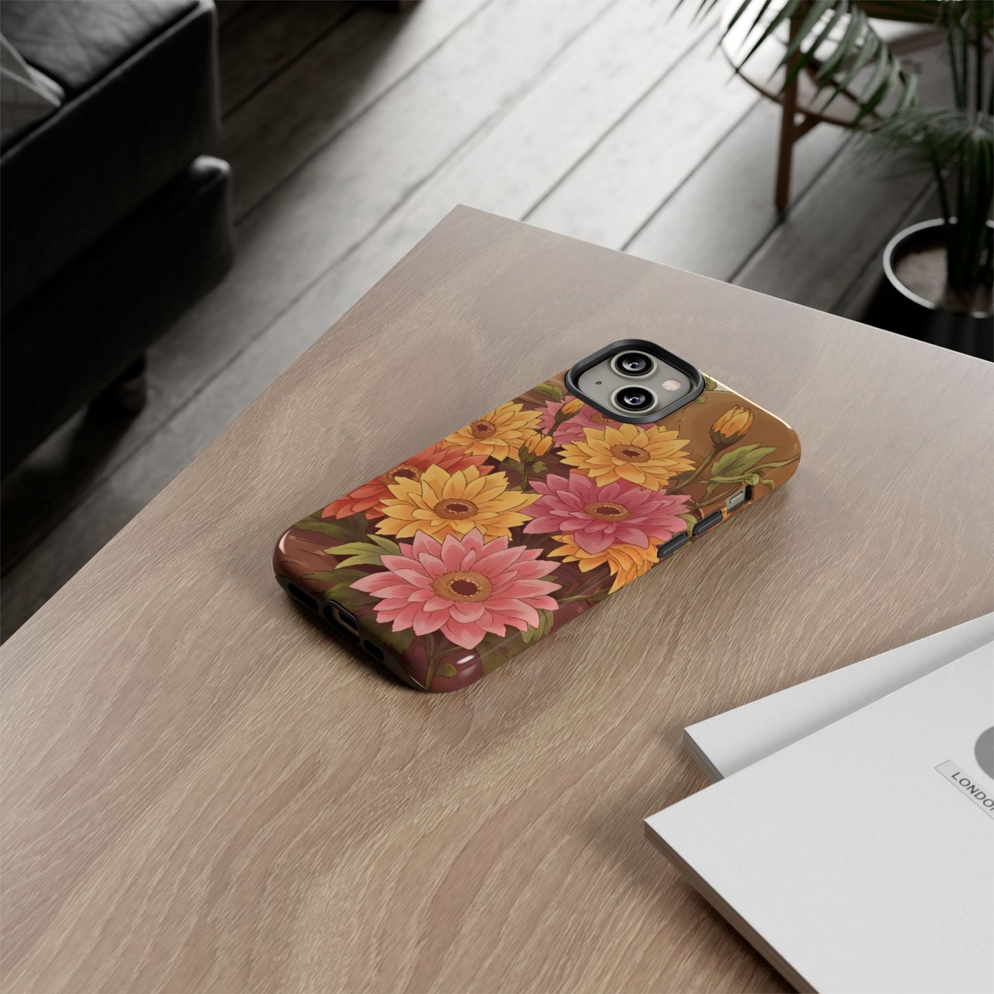 Floral Phone Case - Colorful Flower Design, Tough Protective Case, Gift for Nature Lovers, Spring Accents, Cute Accessories