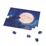Moonlit Retreat Puzzle - 120, 252, 500 Pieces, Night Sky Art Puzzle, Relaxing Gift, Home Decor, Family Fun Activity