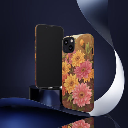 Floral Phone Case - Colorful Flower Design, Tough Protective Case, Gift for Nature Lovers, Spring Accents, Cute Accessories