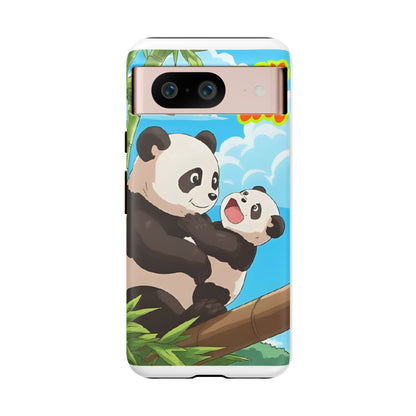 Panda Phone Case - Cute Panda Mom and Baby Design, Phone Cover for Animal Lovers, Gift for Kids and Adults, Jungle Vibe, Fun Accessory