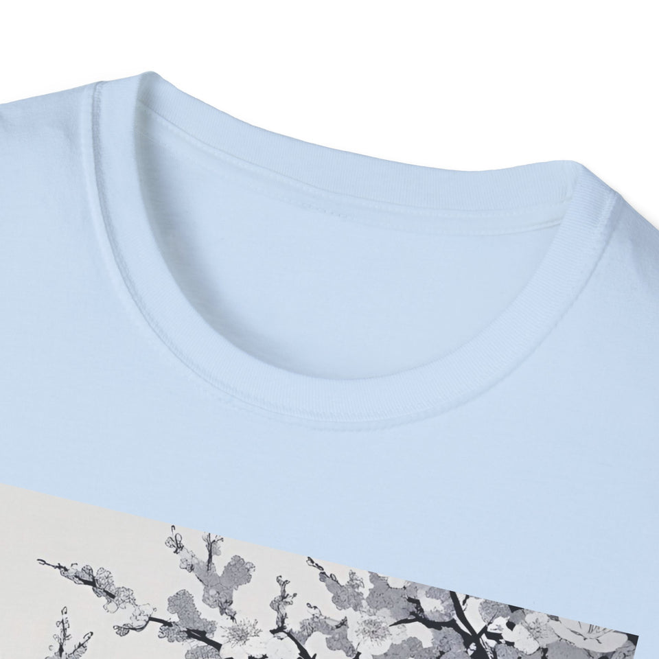 Sakura Samurai Unisex T-Shirt | Eco-Friendly Softstyle Tee, Anime Lover Gift, Casual Wear, Spring Fashion, Unique Art T-Shirt