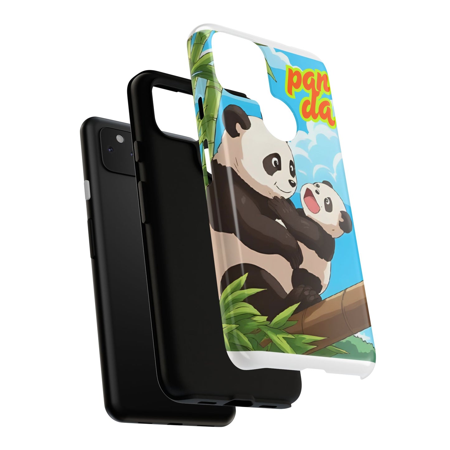 Panda Phone Case - Cute Panda Mom and Baby Design, Phone Cover for Animal Lovers, Gift for Kids and Adults, Jungle Vibe, Fun Accessory