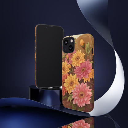 Floral Phone Case - Colorful Flower Design, Tough Protective Case, Gift for Nature Lovers, Spring Accents, Cute Accessories