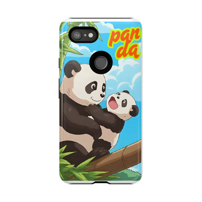 Panda Phone Case - Cute Panda Mom and Baby Design, Phone Cover for Animal Lovers, Gift for Kids and Adults, Jungle Vibe, Fun Accessory