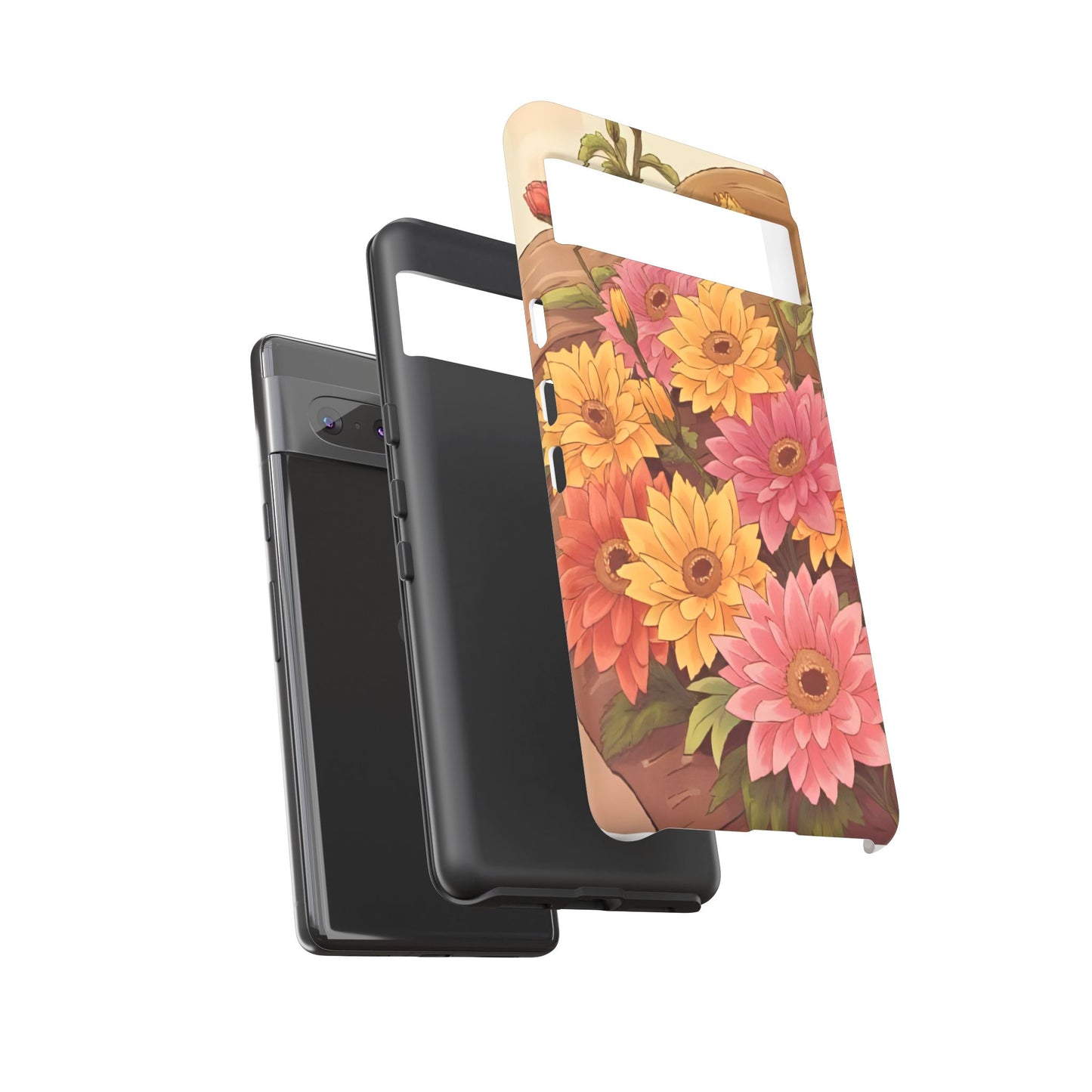 Floral Phone Case - Colorful Flower Design, Tough Protective Case, Gift for Nature Lovers, Spring Accents, Cute Accessories