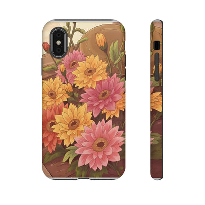 Floral Phone Case - Colorful Flower Design, Tough Protective Case, Gift for Nature Lovers, Spring Accents, Cute Accessories