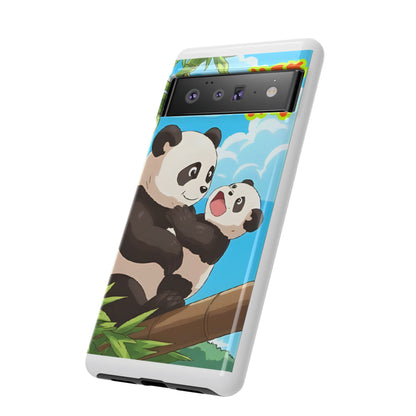 Panda Phone Case - Cute Panda Mom and Baby Design, Phone Cover for Animal Lovers, Gift for Kids and Adults, Jungle Vibe, Fun Accessory