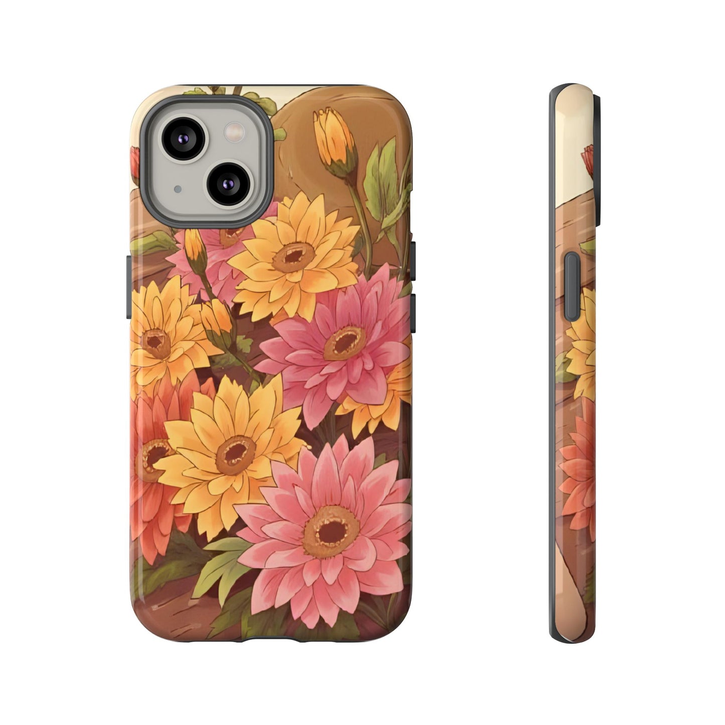 Floral Phone Case - Colorful Flower Design, Tough Protective Case, Gift for Nature Lovers, Spring Accents, Cute Accessories