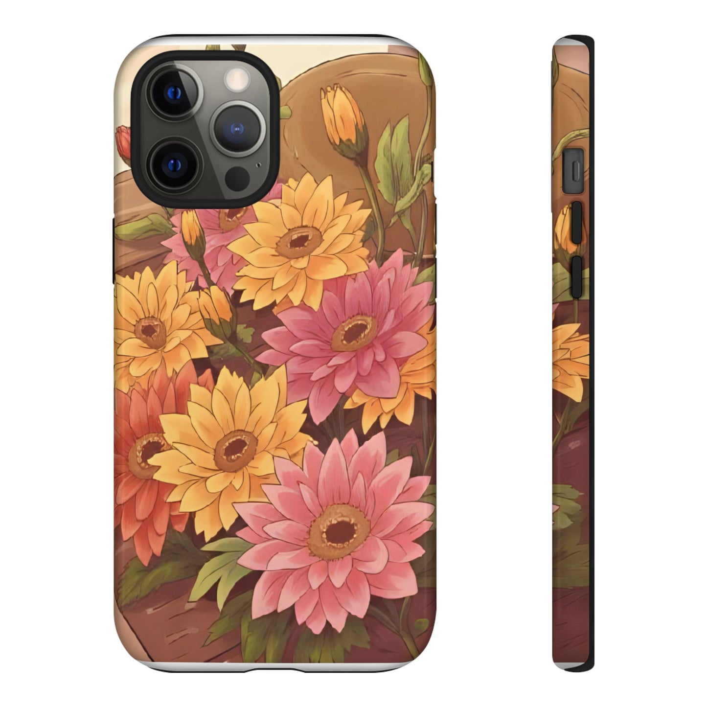 Floral Phone Case - Colorful Flower Design, Tough Protective Case, Gift for Nature Lovers, Spring Accents, Cute Accessories