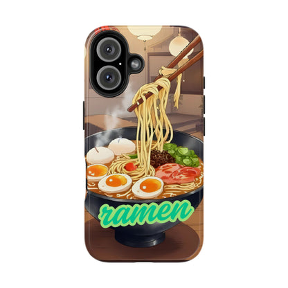 Ramen Bowl Phone Case, Cute Tough Phone Case, Anime Aesthetic Accessories, Gift for Food Lovers, Customizable Phone Protection