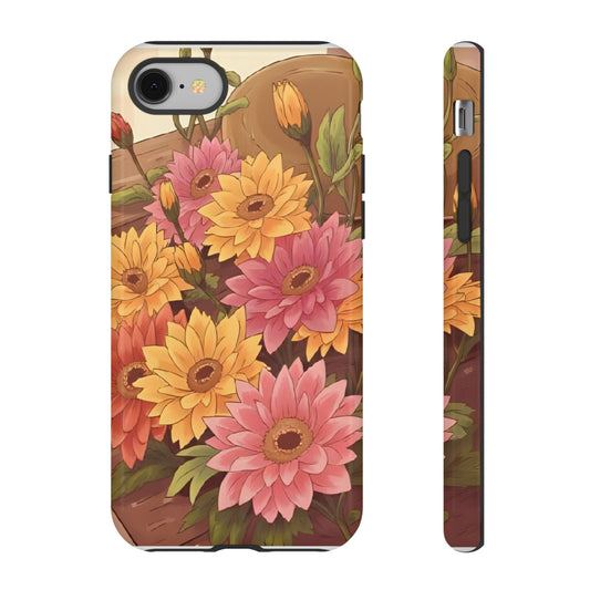 Floral Phone Case - Colorful Flower Design, Tough Protective Case, Gift for Nature Lovers, Spring Accents, Cute Accessories