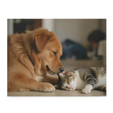 Cozy Pet Puzzle for Animal Lovers, 120-500 Pieces, Dog Cat Lovers Gift, Cat Dog Puzzle, Home Decor Puzzle, Family Bonding Activity