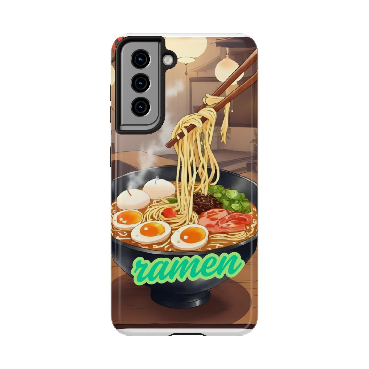 Ramen Bowl Phone Case, Cute Tough Phone Case, Anime Aesthetic Accessories, Gift for Food Lovers, Customizable Phone Protection
