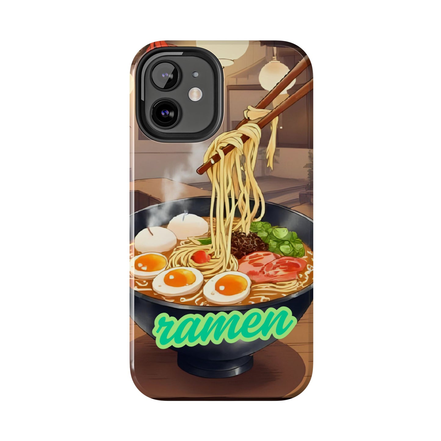 Ramen Bowl Phone Case, Cute Tough Phone Case, Anime Aesthetic Accessories, Gift for Food Lovers, Customizable Phone Protection