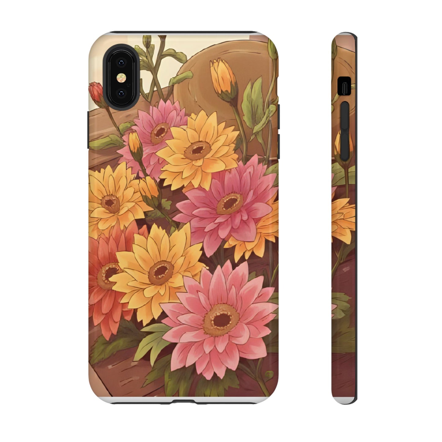 Floral Phone Case - Colorful Flower Design, Tough Protective Case, Gift for Nature Lovers, Spring Accents, Cute Accessories