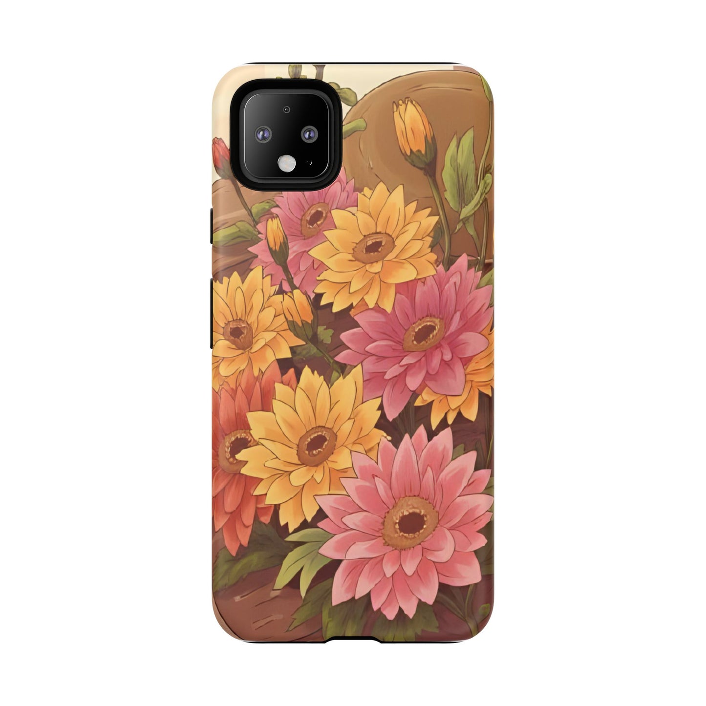 Floral Phone Case - Colorful Flower Design, Tough Protective Case, Gift for Nature Lovers, Spring Accents, Cute Accessories