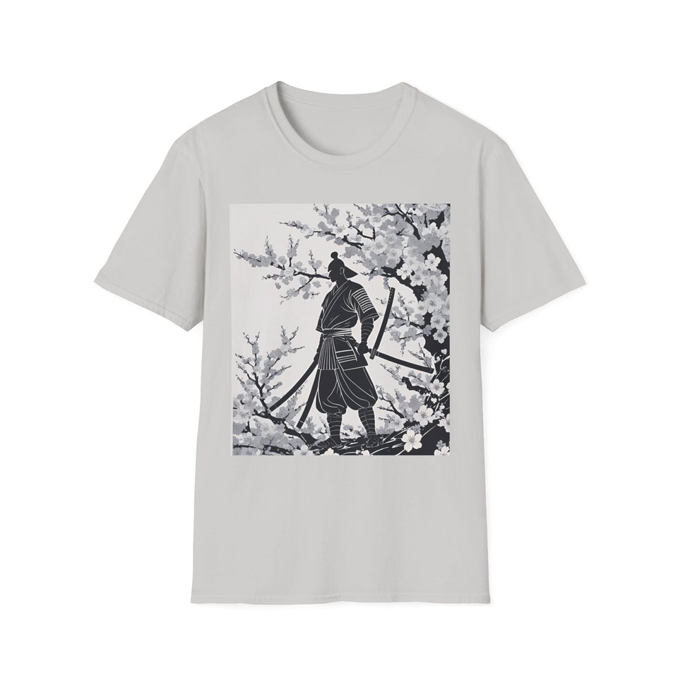 Sakura Samurai Unisex T-Shirt | Eco-Friendly Softstyle Tee, Anime Lover Gift, Casual Wear, Spring Fashion, Unique Art T-Shirt