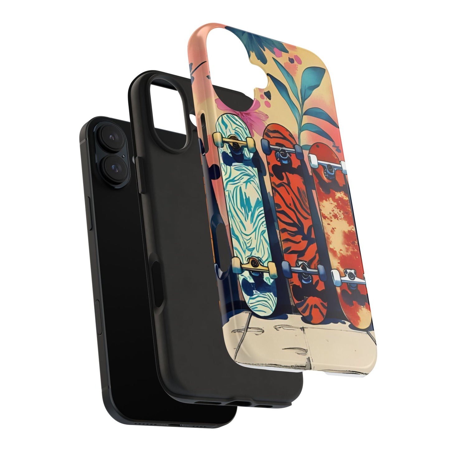 Skateboard Art Phone Cases | Tough Phone Covers for Skaters | Unique Gift for Skateboard Lovers, Trendy Protection, Custom Designs
