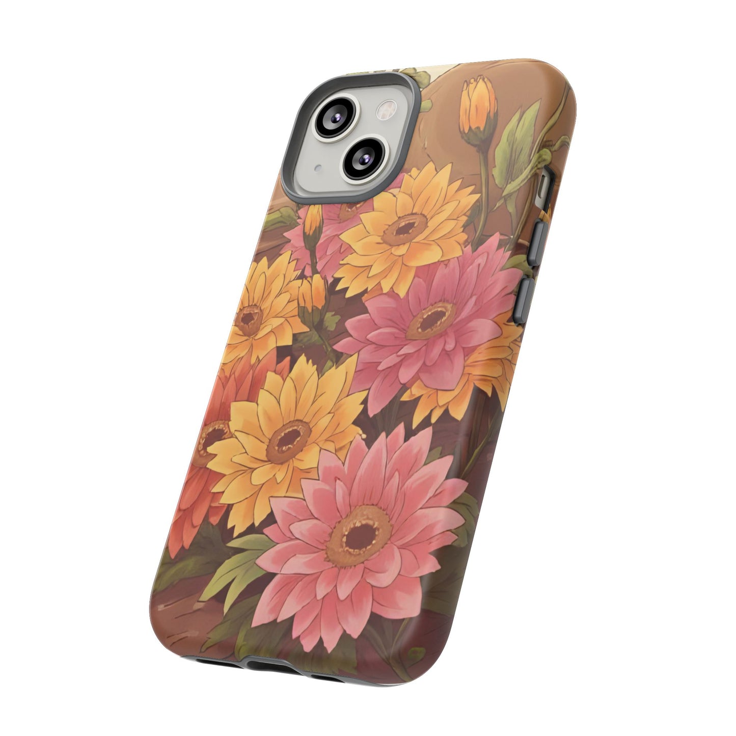 Floral Phone Case - Colorful Flower Design, Tough Protective Case, Gift for Nature Lovers, Spring Accents, Cute Accessories