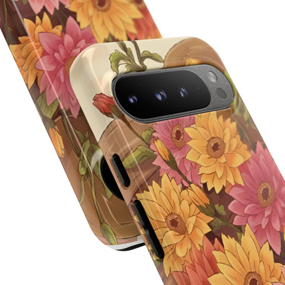Floral Phone Case - Colorful Flower Design, Tough Protective Case, Gift for Nature Lovers, Spring Accents, Cute Accessories