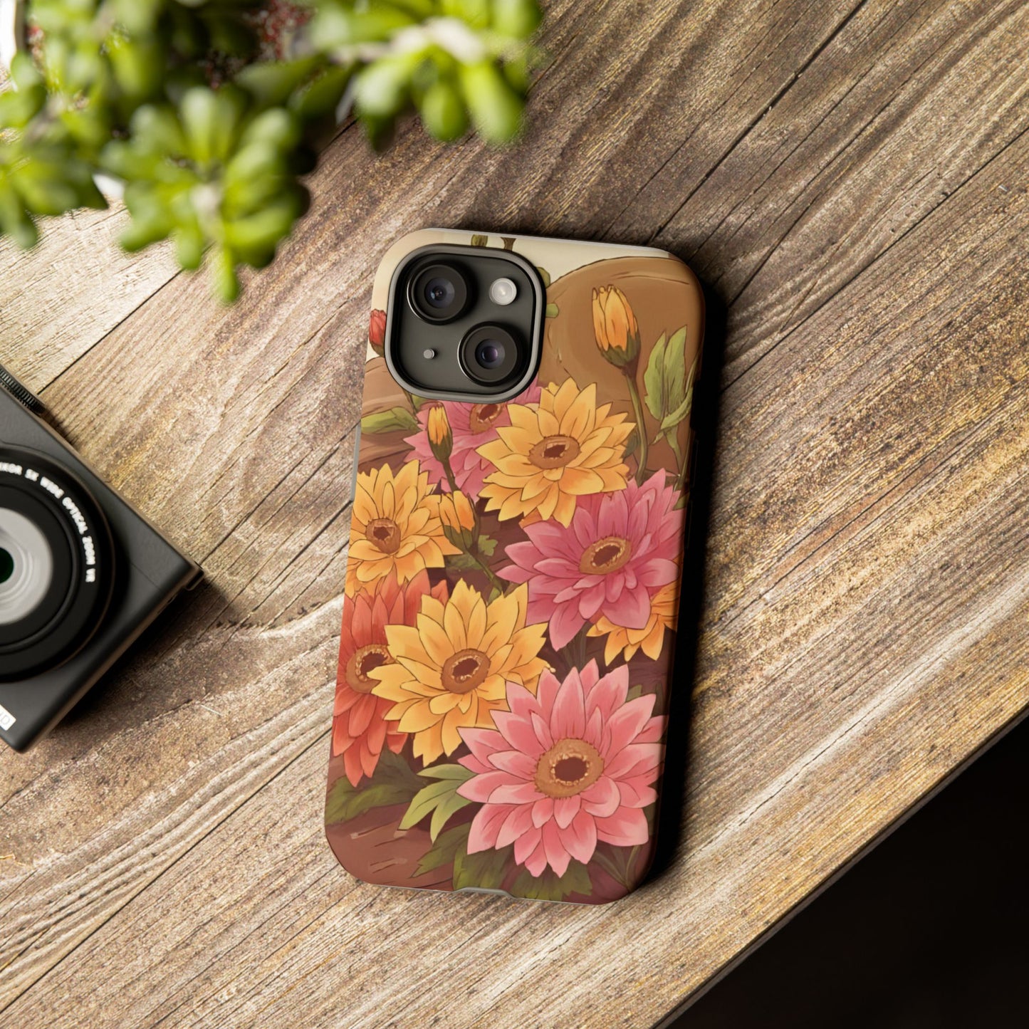 Floral Phone Case - Colorful Flower Design, Tough Protective Case, Gift for Nature Lovers, Spring Accents, Cute Accessories