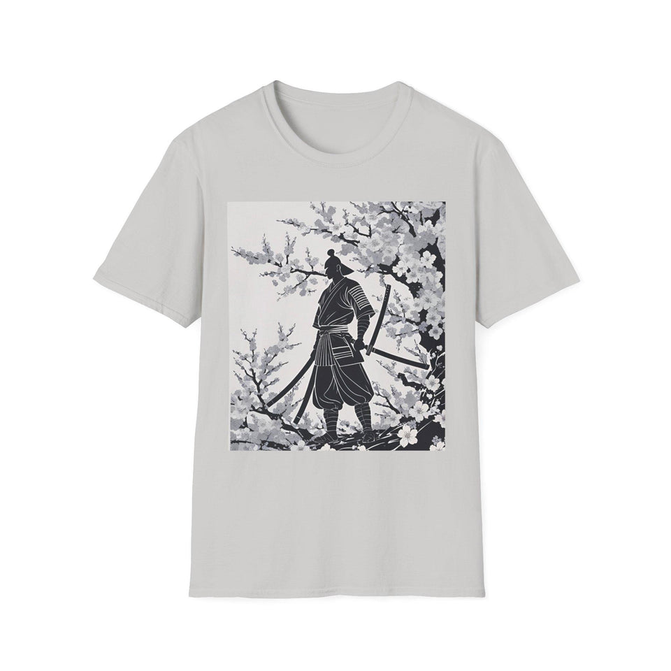 Sakura Samurai Unisex T-Shirt | Eco-Friendly Softstyle Tee, Anime Lover Gift, Casual Wear, Spring Fashion, Unique Art T-Shirt